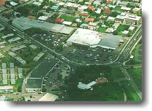 Aerial view of Lockhart Gardens Shopping Center (prior to Hurricane Marilyn)